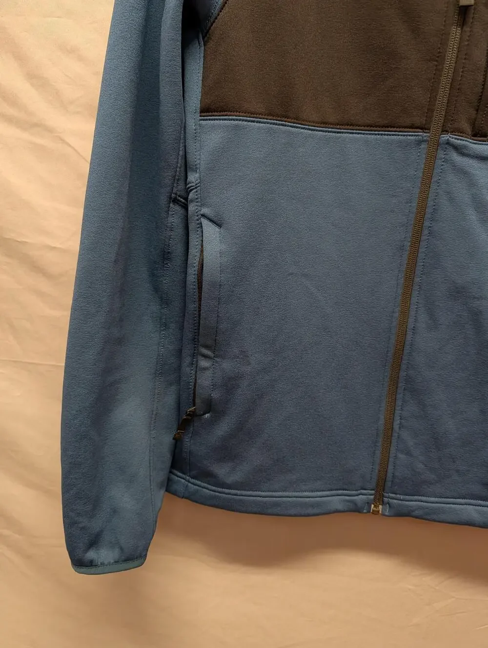 The North Face Jacket Mens Small Blue Black Full Zip Fleece Two Tone Pockets